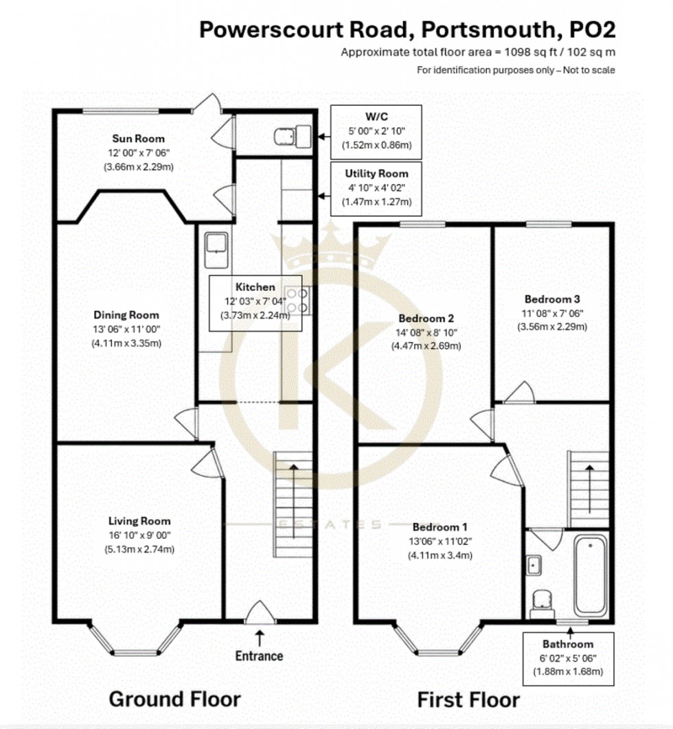 Floorplan for Powerscourt Road, Portsmouth