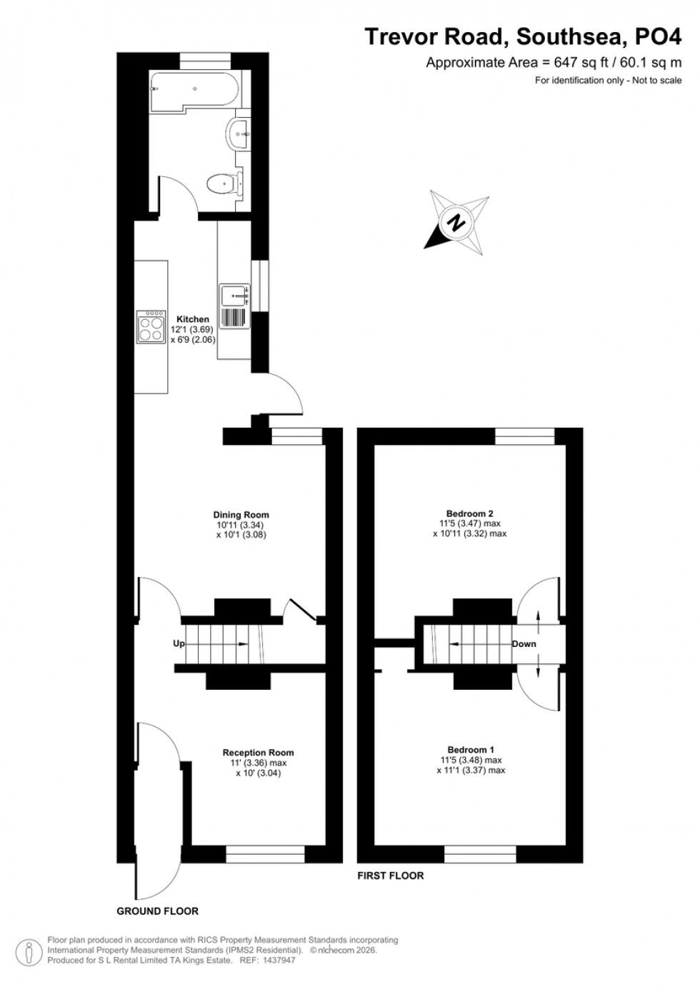 Floorplan for Trevor Road, Southsea