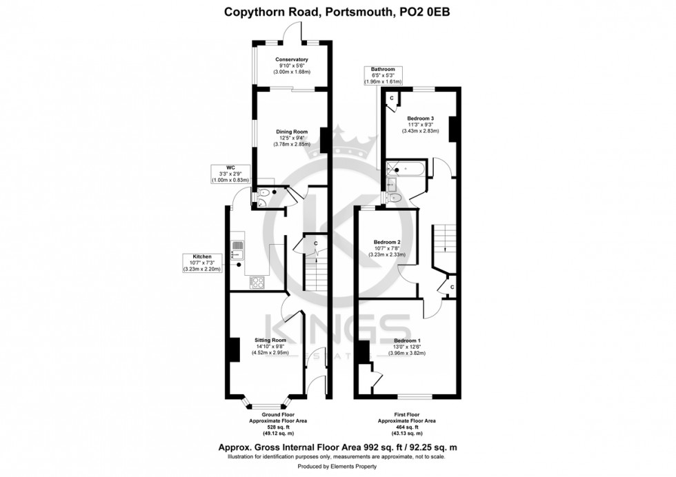 Floorplan for Copythorn Road, Portsmouth