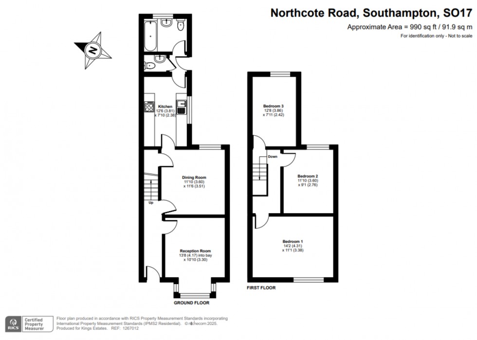 Floorplan for Northcote Road, Southampton