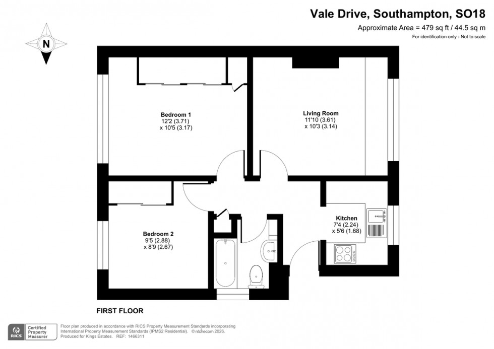 Floorplan for Vale Drive, Southampton