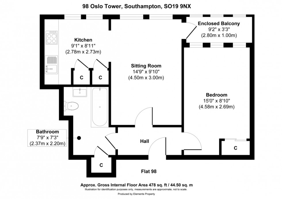 Floorplan for International Way, Southampton
